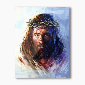 Chrystus w koronie cierniowej, nowoczesny obraz religijny plexi