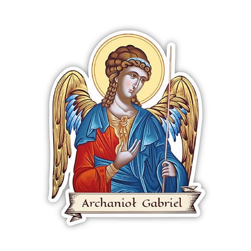 Naklejka religijna z Archaniołem Gabrielem - latarnik wiernibogu