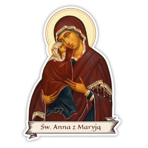 Wyjątkowa naklejka religijna z Matką Bożą i Świętą Anną