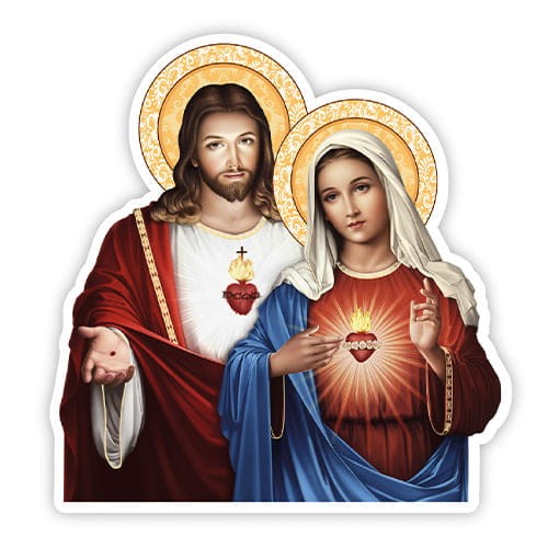 Naklejka Serca Jezusa i Maryi - Wyjątkowy Symbol Wiary