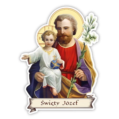 Naklejka ze św. Józefem - Symbol Opieki i Wiary