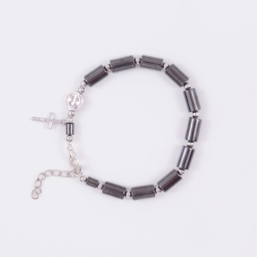 Dziesiątka różańca, bransoletka hematyt, Benedykt