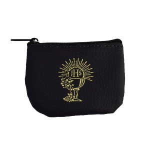 Etui na zamek z ekoskóry, czarne