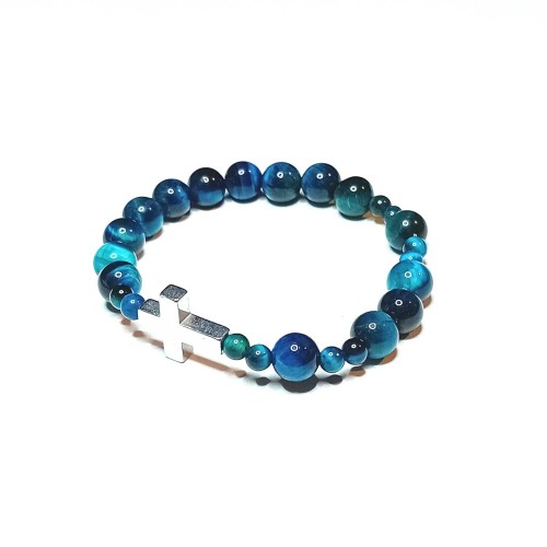 Bransoletka - 10 różańca - kamień naturalny - tygrysie oko