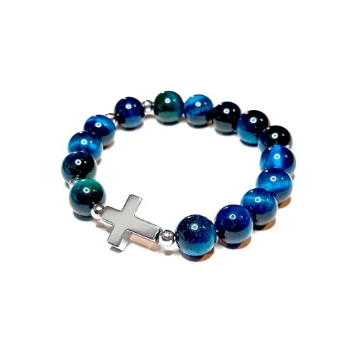 Bransoletka - 10 różańca - kamień naturalny - tygrysie oko