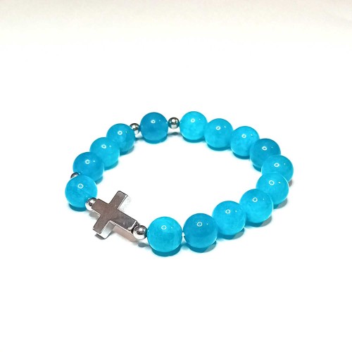 Bransoletka - 10 różańca - kamień naturalny - Amazonit