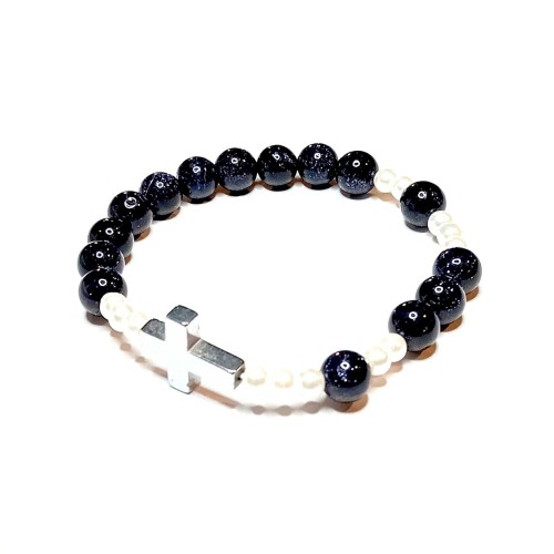 Bransoletka - różaniec - kamień naturalny - piaskowiec