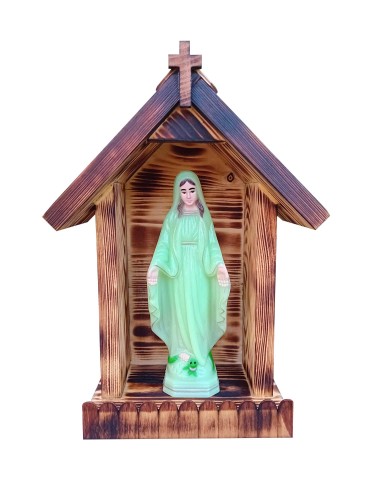 Kapliczka świerkowa na figury - palona na wenge