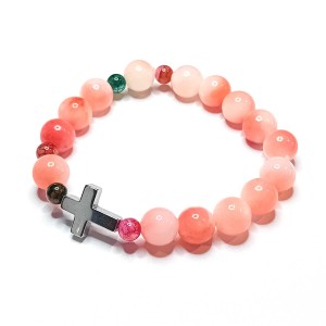 Bransoletka - różaniec - kamień naturalny - jadeit perski turmalin 