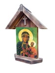 Kapliczka z obrazem na ceramice - Matka Boska Częstochowska