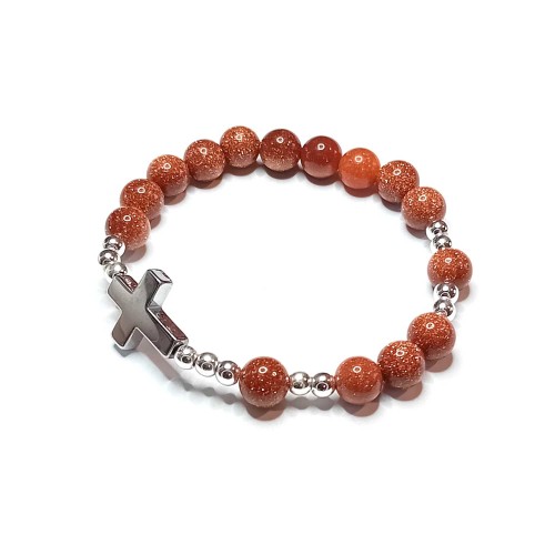 Bransoletka dziesiątka różańca  piasek pustyni hematyt