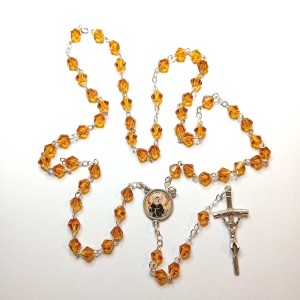 Różaniec Święta Rita - szkło szlifowane