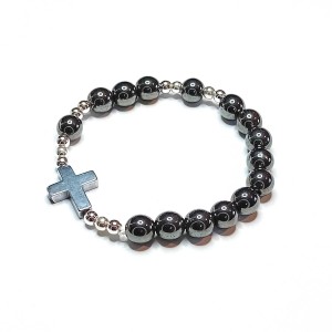 Bransoletka - różaniec - kamień naturalny - hematyt