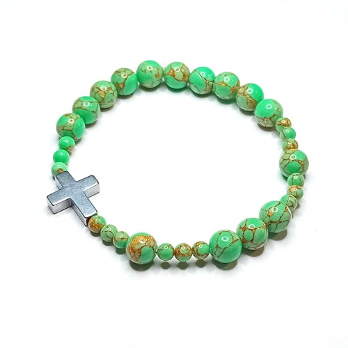 Bransoletka dziesiątka różanca zielony howlit