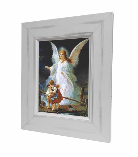 Anioł stróż z dziećmi, obraz ceramiczny