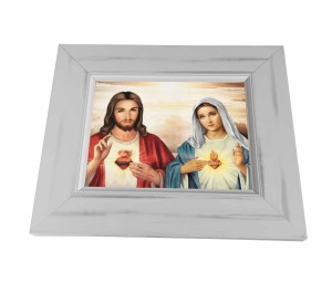 Serce Jezusa, Serce Maryi, obraz ceramiczny