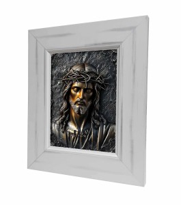 Chrystus w koronie cierniowej, obraz na ceramice