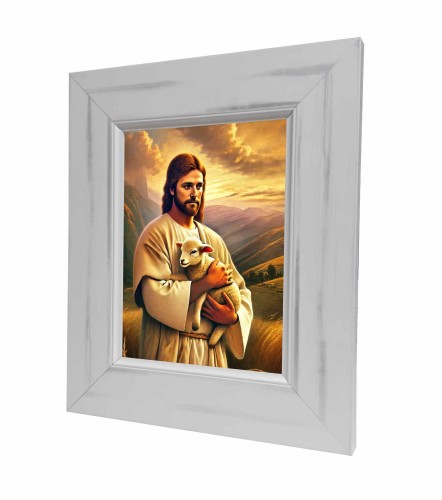 Jezus Chrystus Dobry Pasterz, obraz na ceramice