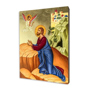 Ikona złocona Jezus w Ogrójcu - Symbol pokory i oddania