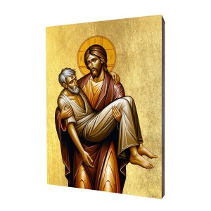 Ikona złocona,  Jezus Dobry Samarytanin
