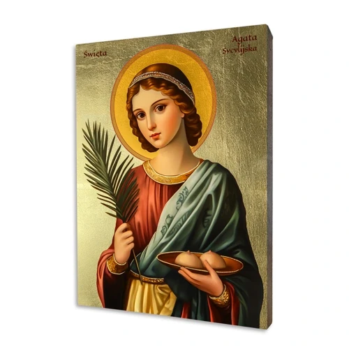 Ikona złocona Święta Agata – Symbol Wiary i Oddania
