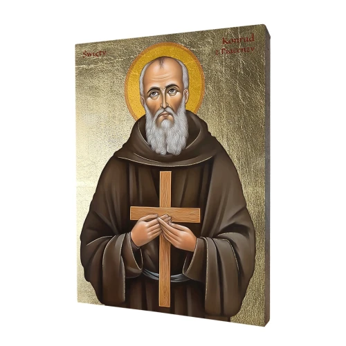 Ikona Religijna złocona Święty Konrad z Piacenzy