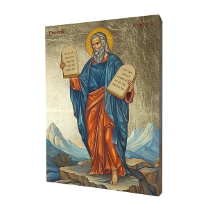 Ikona złocona Religijna Prorok Mojżesz