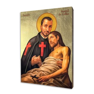 Ikona złocona Święty Kamil de Lellis