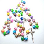 Różaniec dla dzieci kolorowe kwiatki 