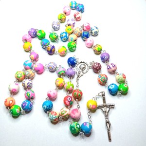 Różaniec dla dzieci kolorowe kwiatki 