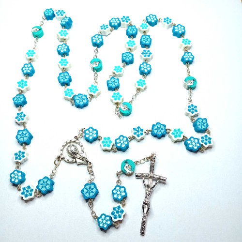 Różaniec wyjątkowy zimowe kwiatki