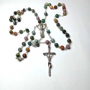 Różaniec  kamień naturalny agat indyjski 