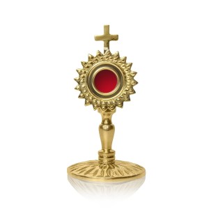 Relikwiarz mosiężny zdobiony- odlew