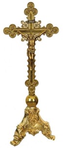 Krzyż ołtarzowy mosiężny- 67cm