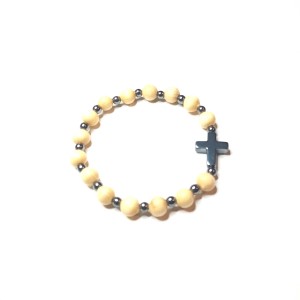 Bransoletka -Drewno i hematyt