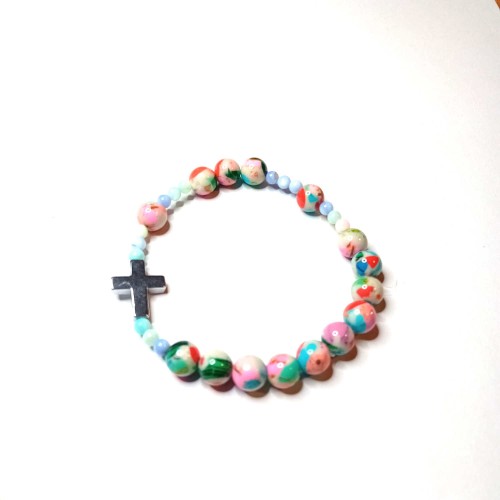 Bransoletka dziesiątka  z  kamienia naturalnego Turkusu Lomuine .jpg