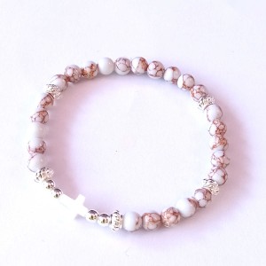 Bransoletka - różaniec - kamień naturalny spoun howlit