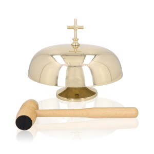 Gong mosiądz drewniany młotek 21 cm