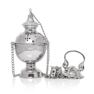 Trybularz mosiężny niklowany 23 cm