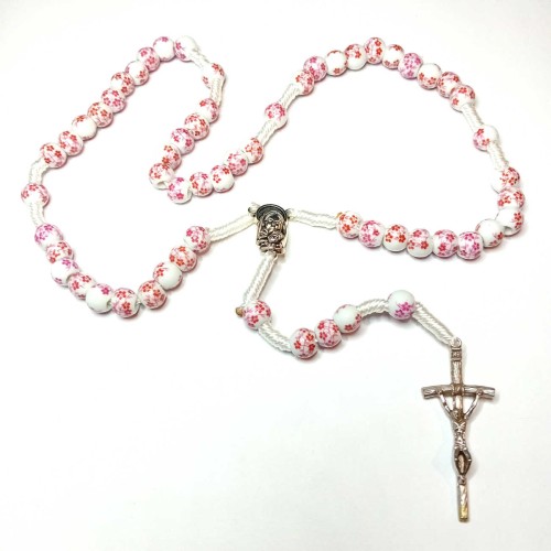 Różaniec ceramiczny koralowe kwiatuszki .jpg