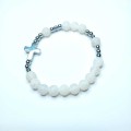 Bransoletka Kamień naturalny agat mrożony biały .jpg