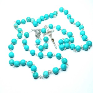 Różaniec kamień naturalny - turkusowy kamień