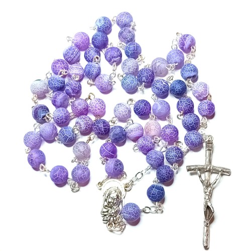 Różaniec kamień naturalny agat mrożony fiiolet lawenda 8mm.jpg