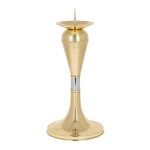 Lichtarz mosiężny, srebrna obrączka 34 cm