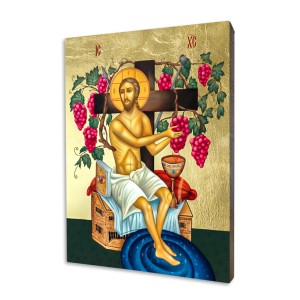 Ikona złocona -  Chrystus Winny Krzew