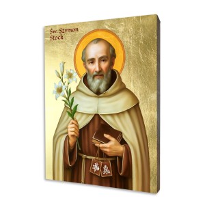 Ikona złocona, św. Szymon Stock