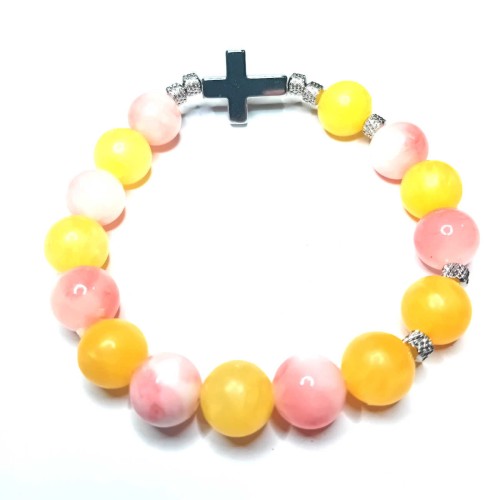 Brasoletka 10 różańca kamień naturalny jadeit perski-kalcyt.jpg