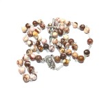 Różaniec kamień naturalny - agat brązowy