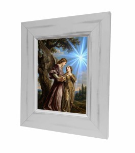 Anioł z Dziewczynką, obraz na ceramice