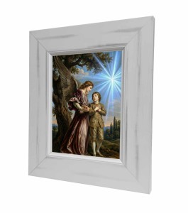 Anioł z Chłopcem, obraz na ceramice